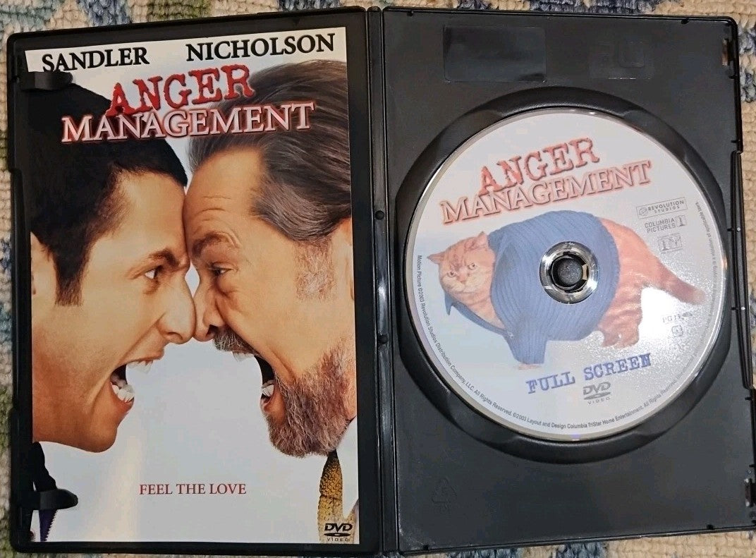 Anger Management (DVD, 2003) Tested. Slim Case. Cropped Artwork