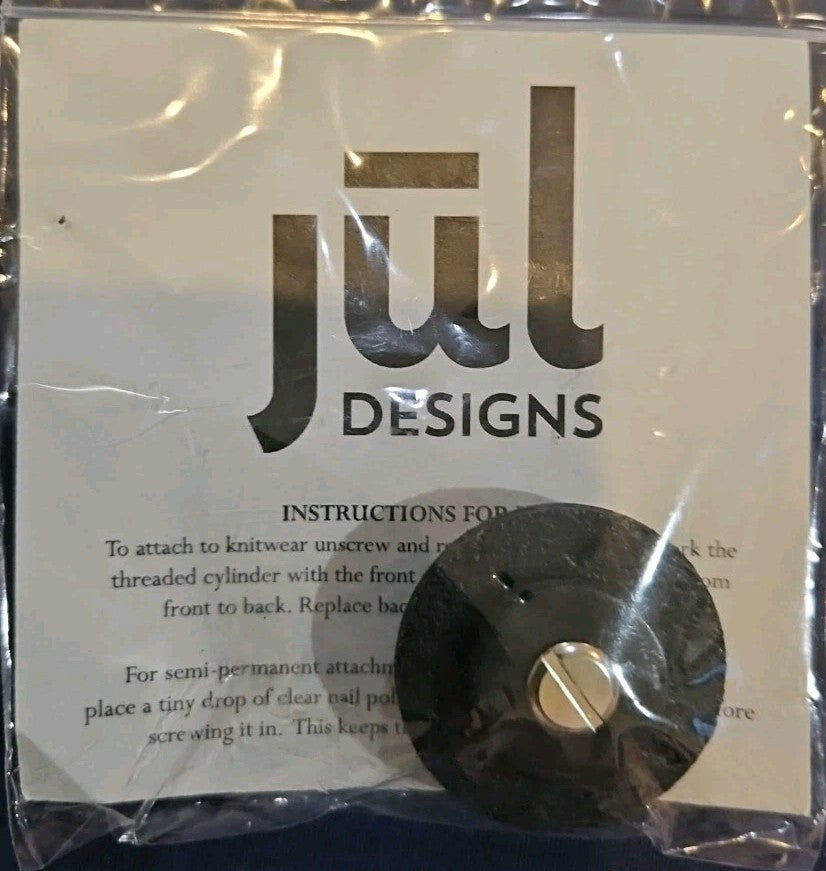 Jul BT30M-1 - Medium Black 1.5" Screw-In Leather Pedestal Button Styling Tacks