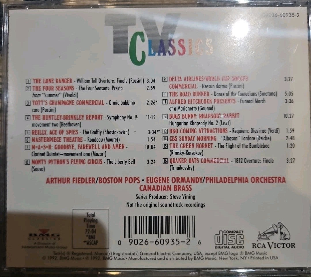 TV Classics by Various Artists (CD, May-1992, RCA)
