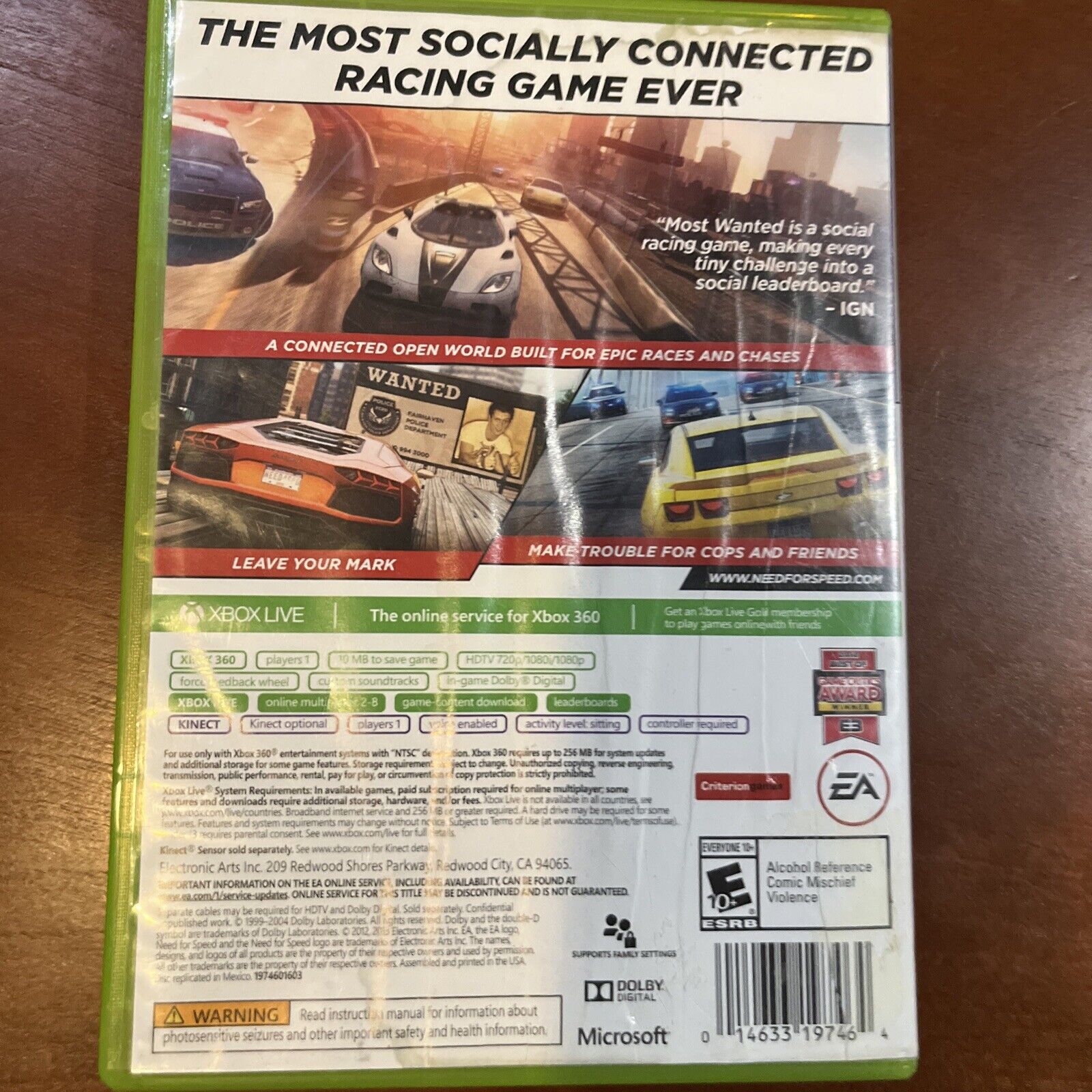 Need for Speed: Most Wanted - Limited - Xbox 360 - Tested. ￼ Worn Artwork. ￼