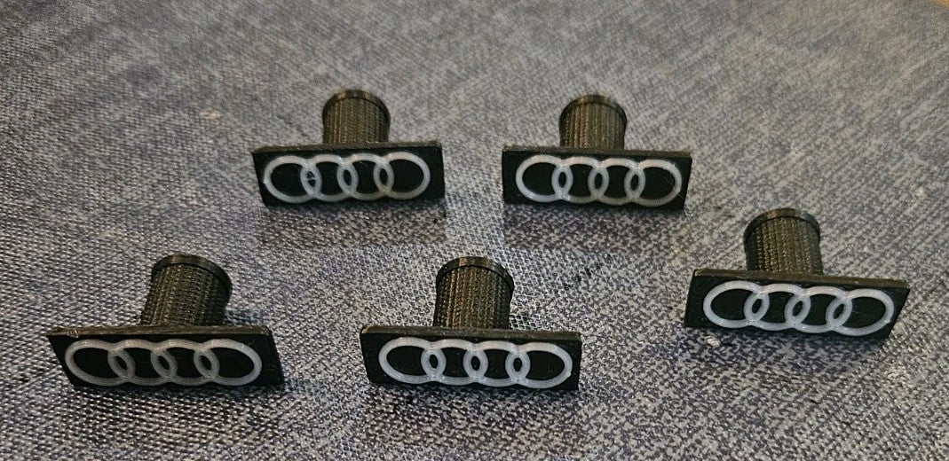 Fits Audi Tire Valve Cap / Shrader Stem Cap - Glows In The Dark! 5-Pack