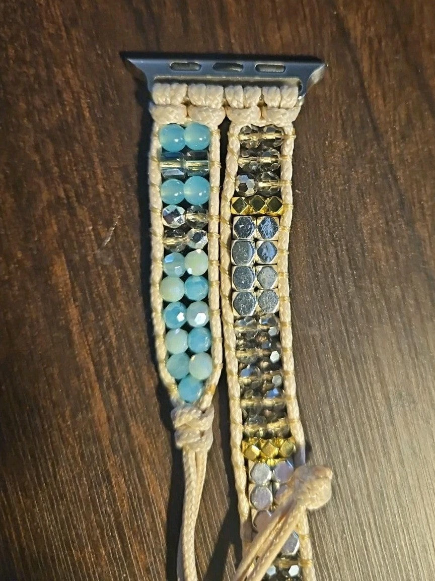 Band Fits Apple Watch 38 40 41mm Series 1-9 SE Boho Turquoise Beaded...