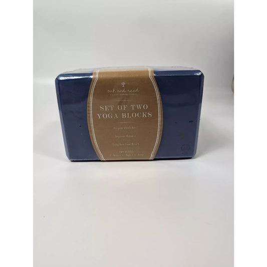 Oak and Reed set of 2 Blue Yoga Blocks 9" x 6" x 3" Brand New Sealed