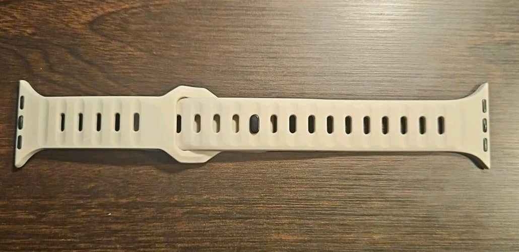 Band Fits Apple Watch 38 40 41 42mm Series 1-11 SE Cream Silicone...