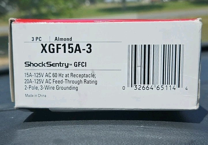 Qty= 2 X Cooper XGF15A GFCI 15A 125v Receptacle. 2 Pole 20A Feed Open Box