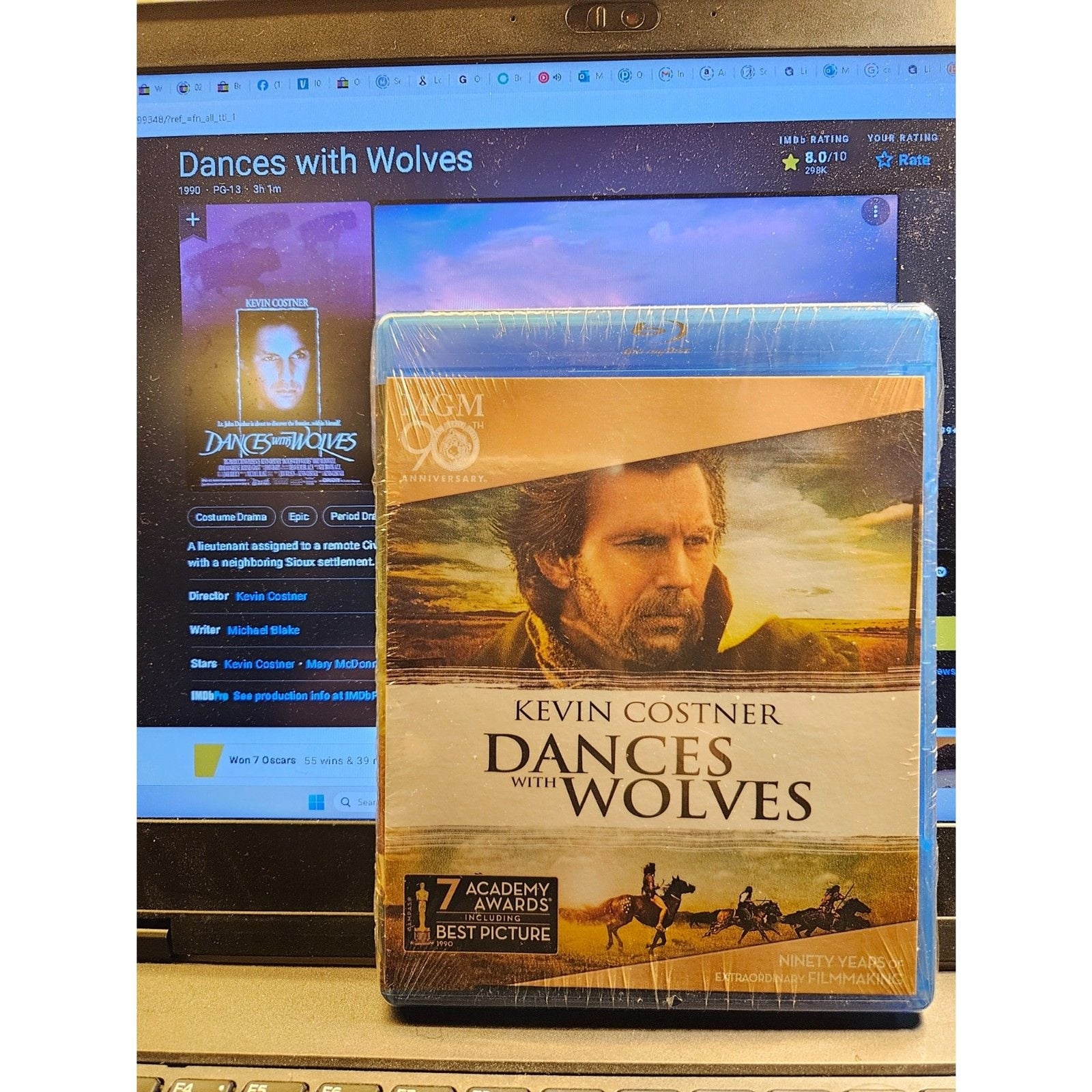 Kevin Costner - Dances With Wolves (Bluray) Factory Sealed
