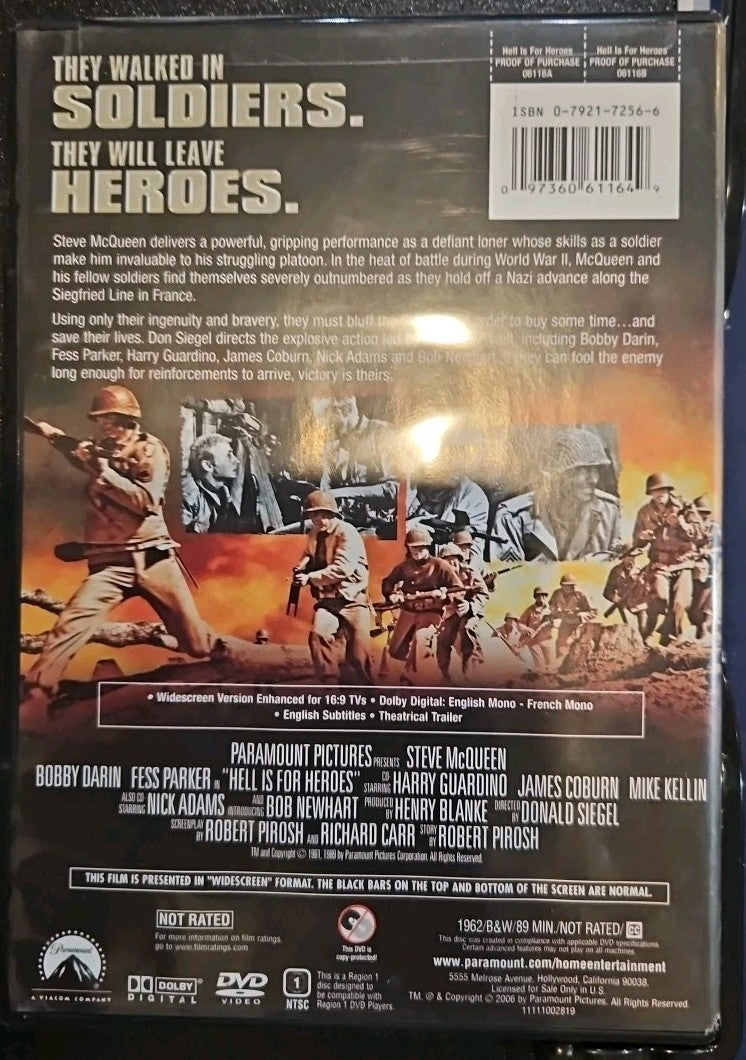 Hell Is for Heroes (DVD, 1962)