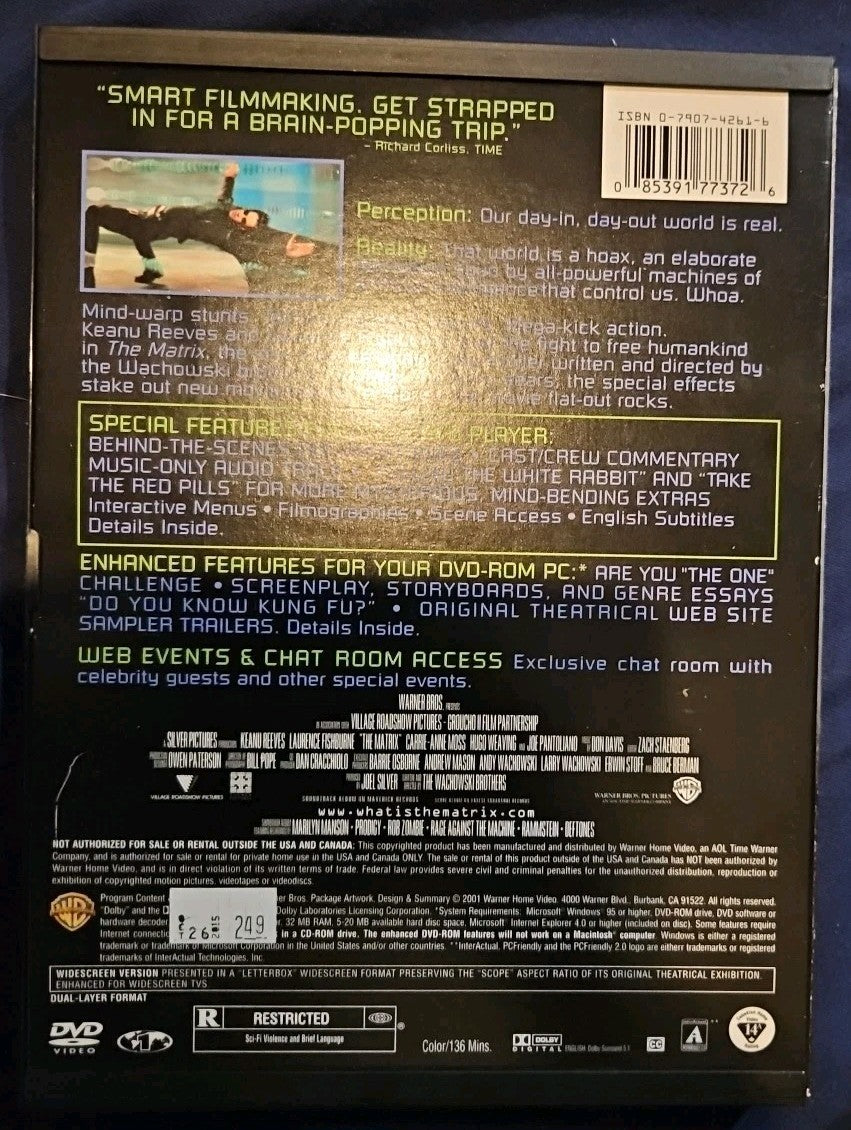 Matrix/Matrix Revisited 2-Pack (DVD, 2-Disc Set) Tested. No Scratches. 