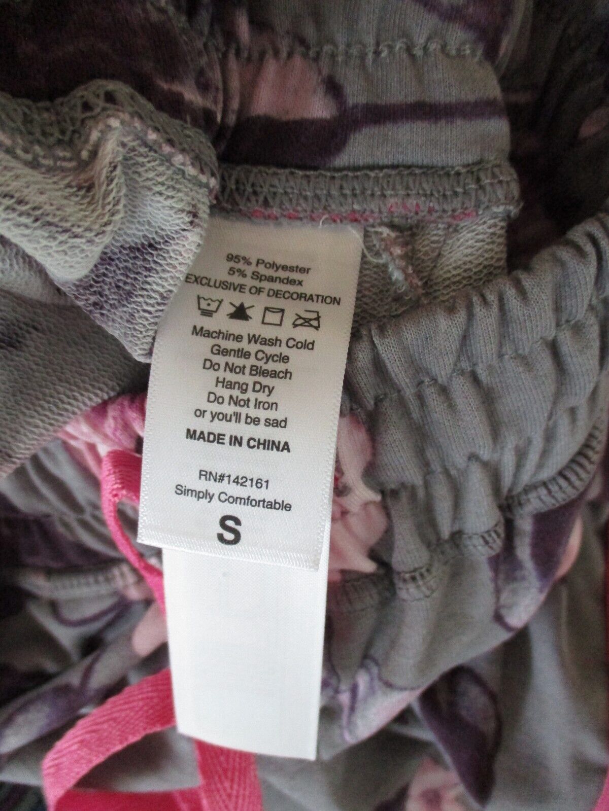 LuLaRoe Jax Small NWOT Gray Pink Floral & Pink Stipe on legs Joggers Sweatpants