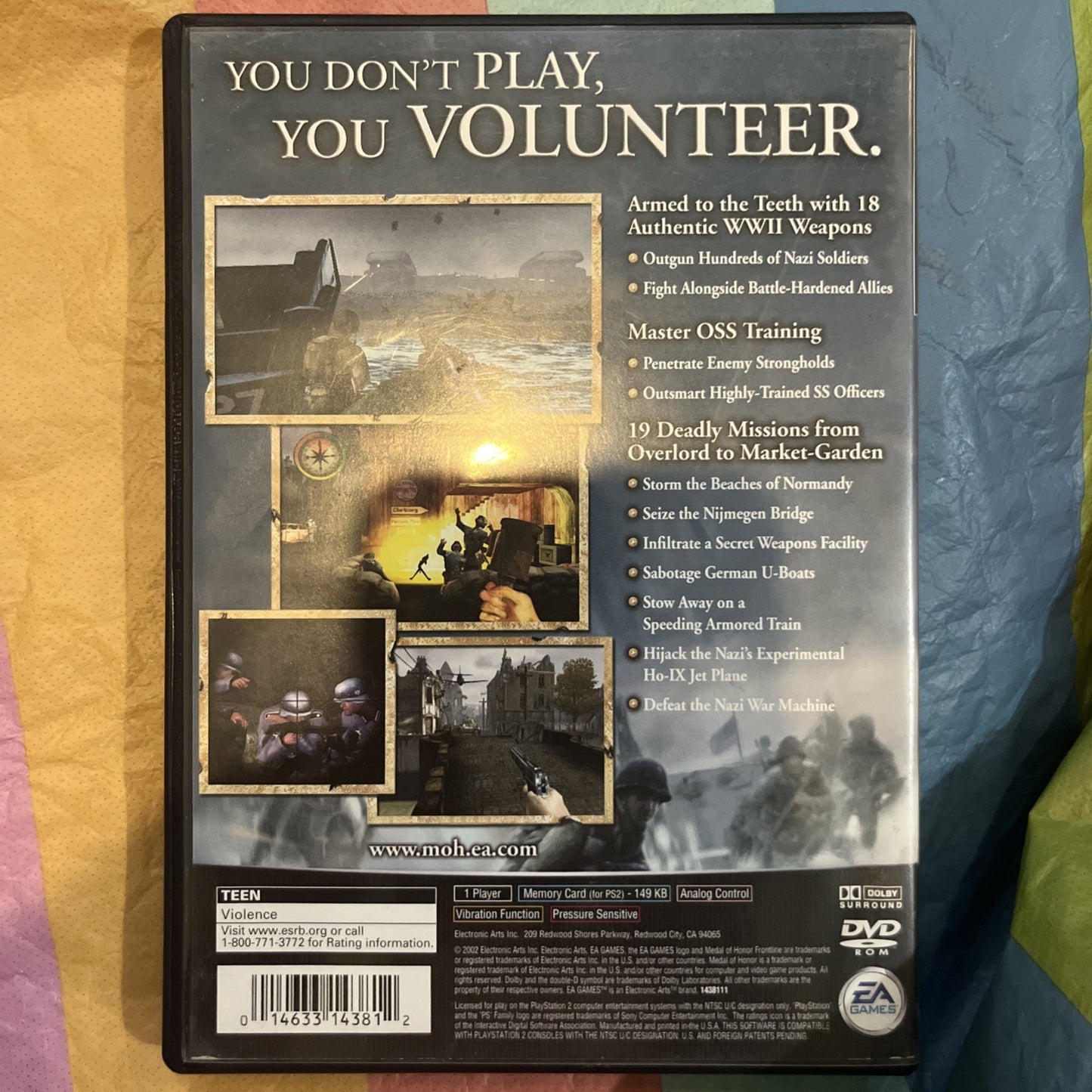 Medal of Honor: Frontline (PS2) Tested. Manual +  Reg Card. Original Case