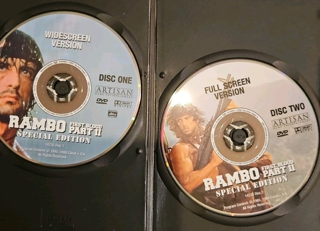 Rambo-First Blood 2 (1985) (DVD, 1985) Slimcase. Cropped Sleeve.