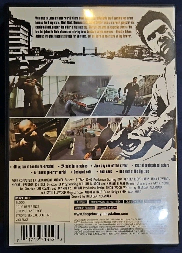 Getaway - Sony PlayStation 2. No Game. Case + Artwork + Manual OnLY