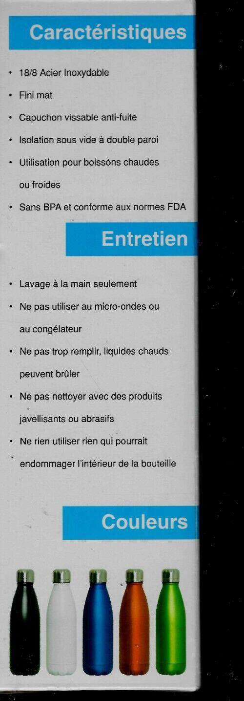 ROCKIT BPM Water Bottle Black Septodent New in Box 17oz Stainless Steel 