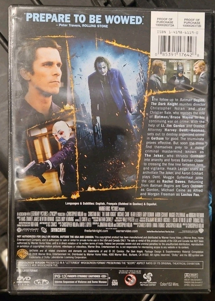The Dark Knight (DVD, 2008) New Sealed
