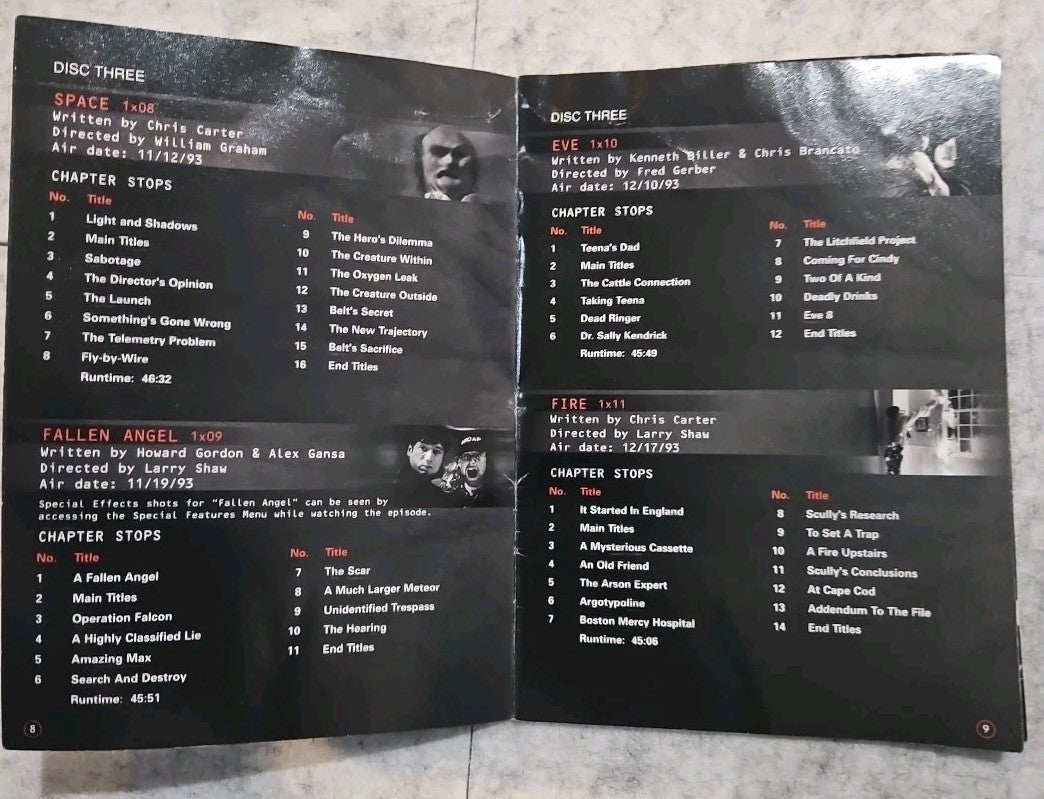 The X-Files Complete 1st Season Collector's Edition Booklet