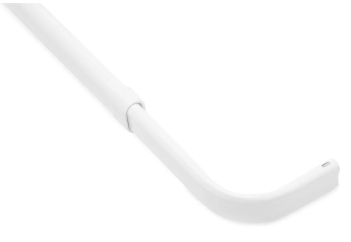 Curtain Rod 28-48 Inch Window Adjustable Length 2.5" Clearance Basic White