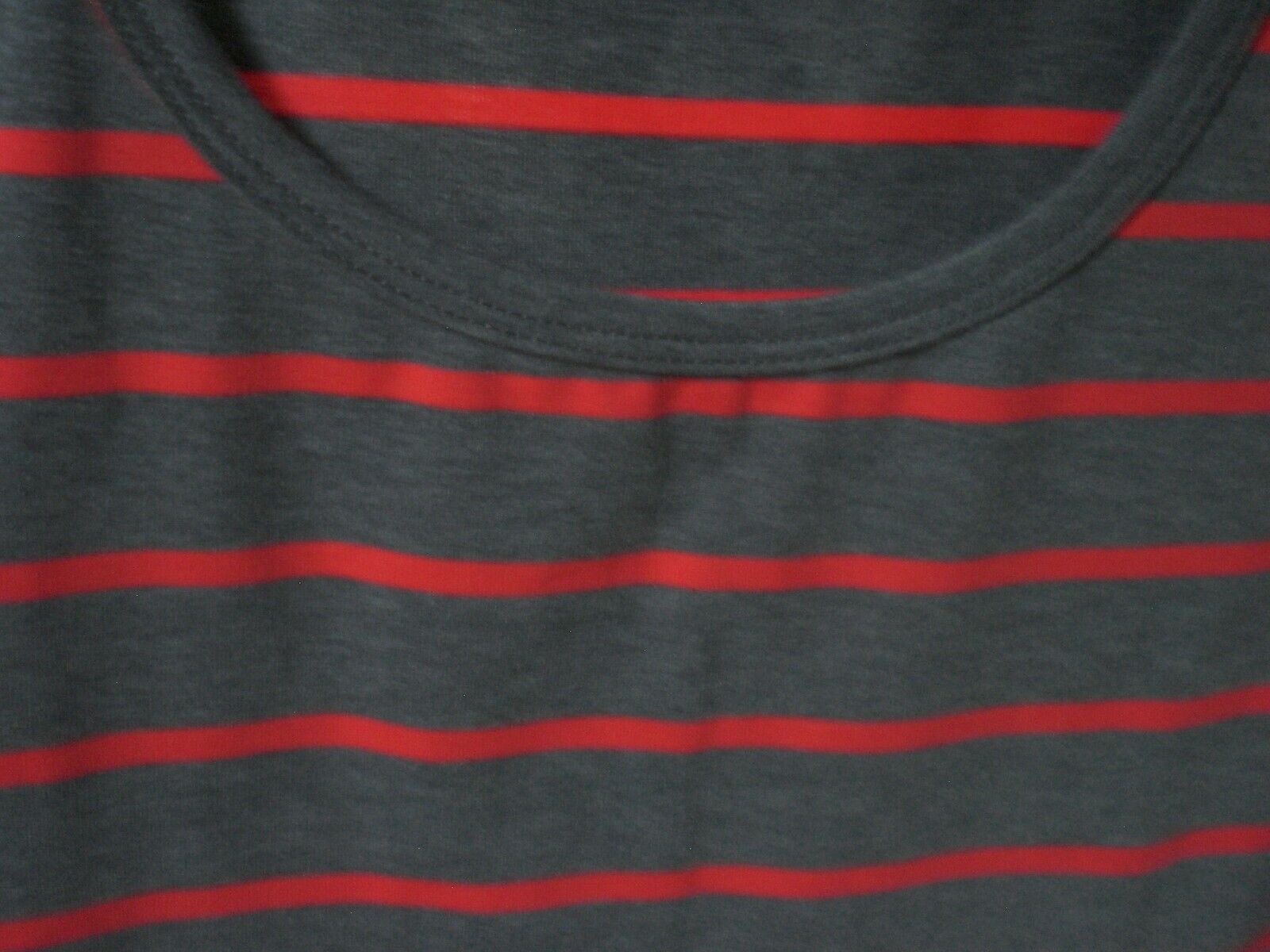 NWT LuLaRoe Gray Red Stripes GiGi Shirt Top Blouse SMALL