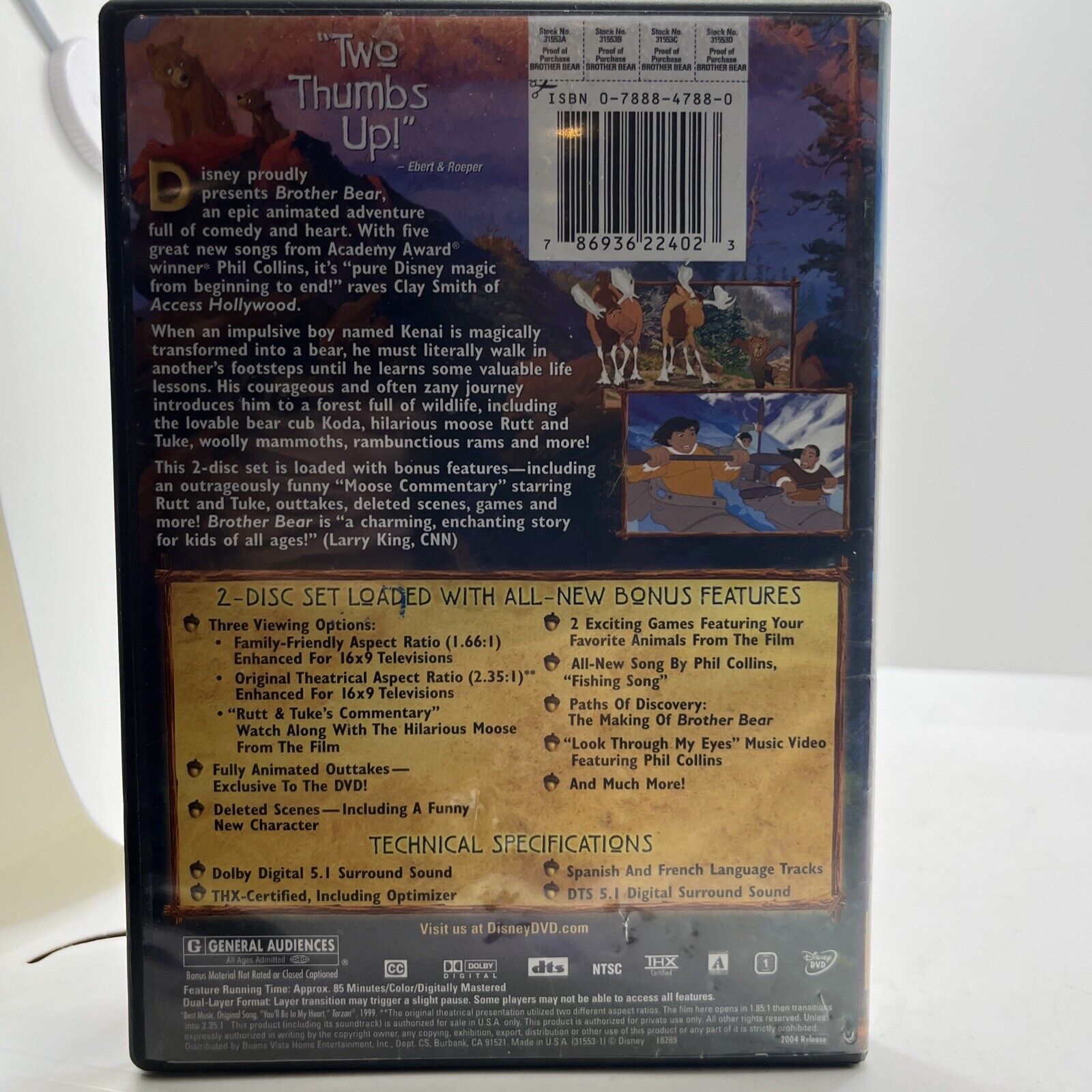 Brother Bear (DVD, 2003) Disc 1 + Case