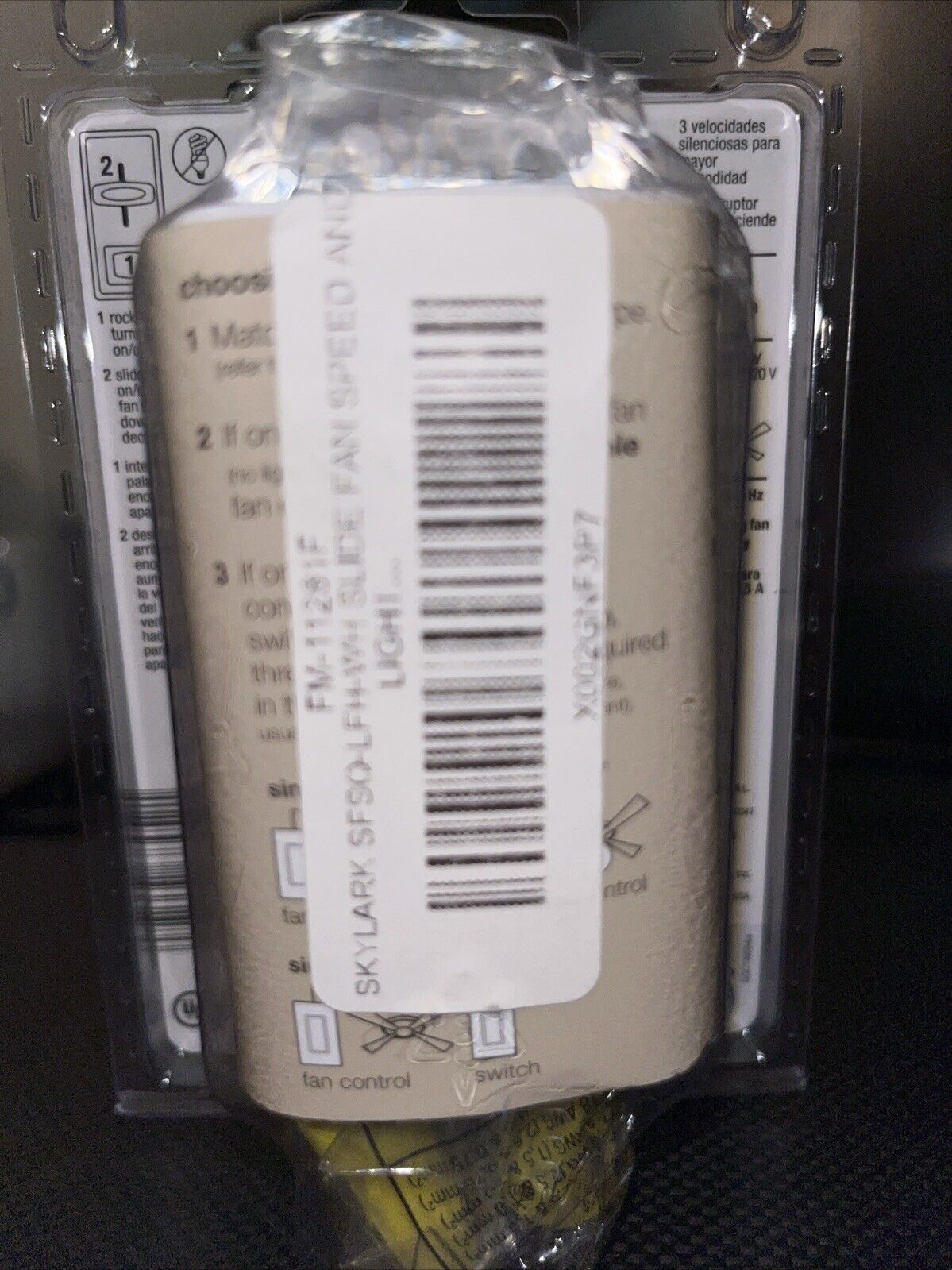 Lutron Fan Control & Switch 3 Fan Speeds On/Off Switch White SFSQ-LFH-WH