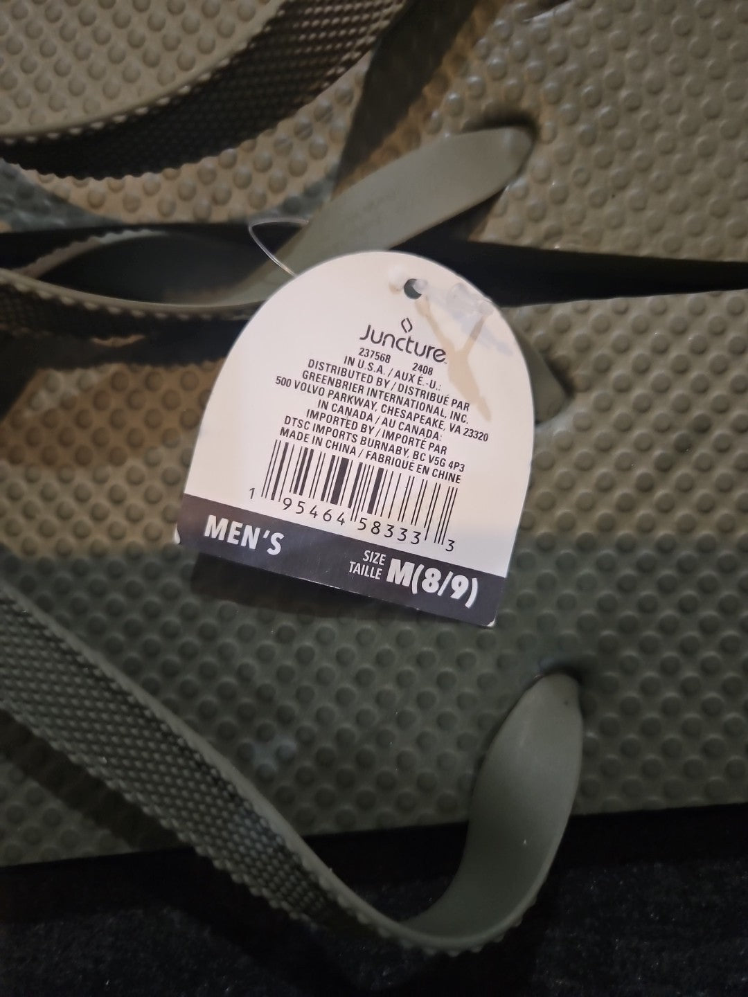 Juncture Men's Size Medium 8/9 Forest Green Flip Flips