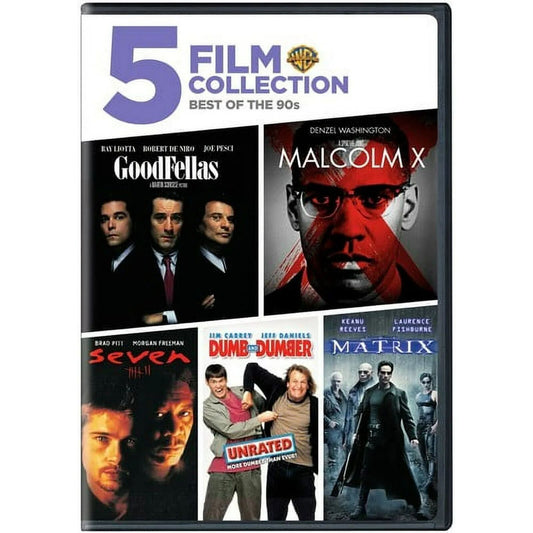 5 Movies DVD - Goodfellas / Malcom X / Seven / Dumb & Dumber / Matrix (New)