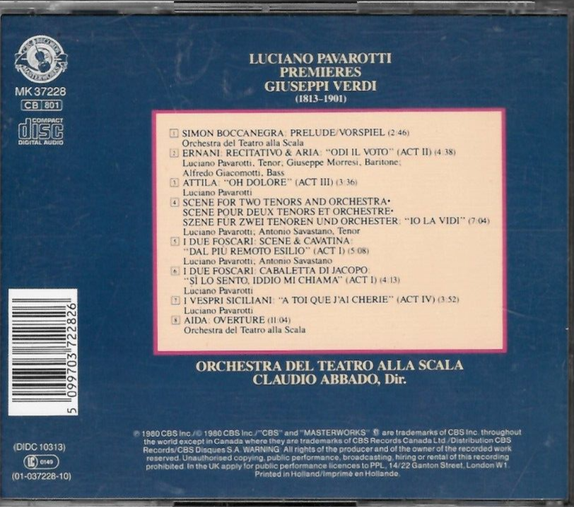 Pavarotti Premieres: Claudio Abbado (CD)