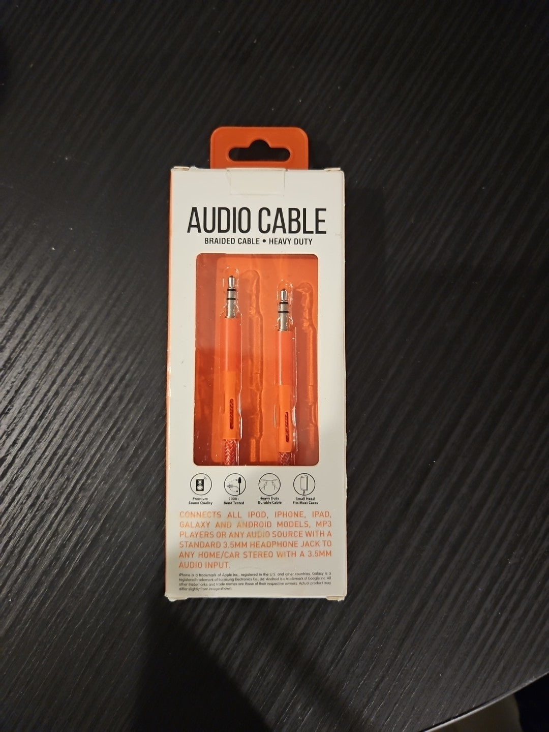 Luxshare Audio Cable, 3ft. Heavy Duty Braided Cable, (AUX3BR001)  Brand New!