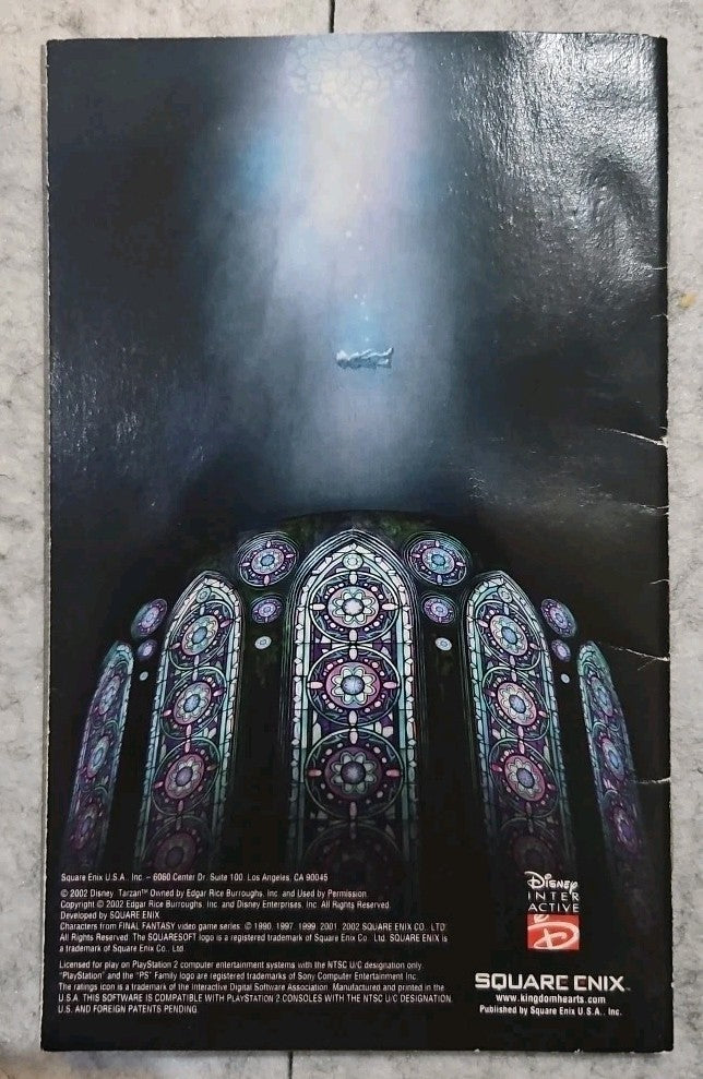 Kingdom Hearts Playstation 2 Game Manual With Reg Card