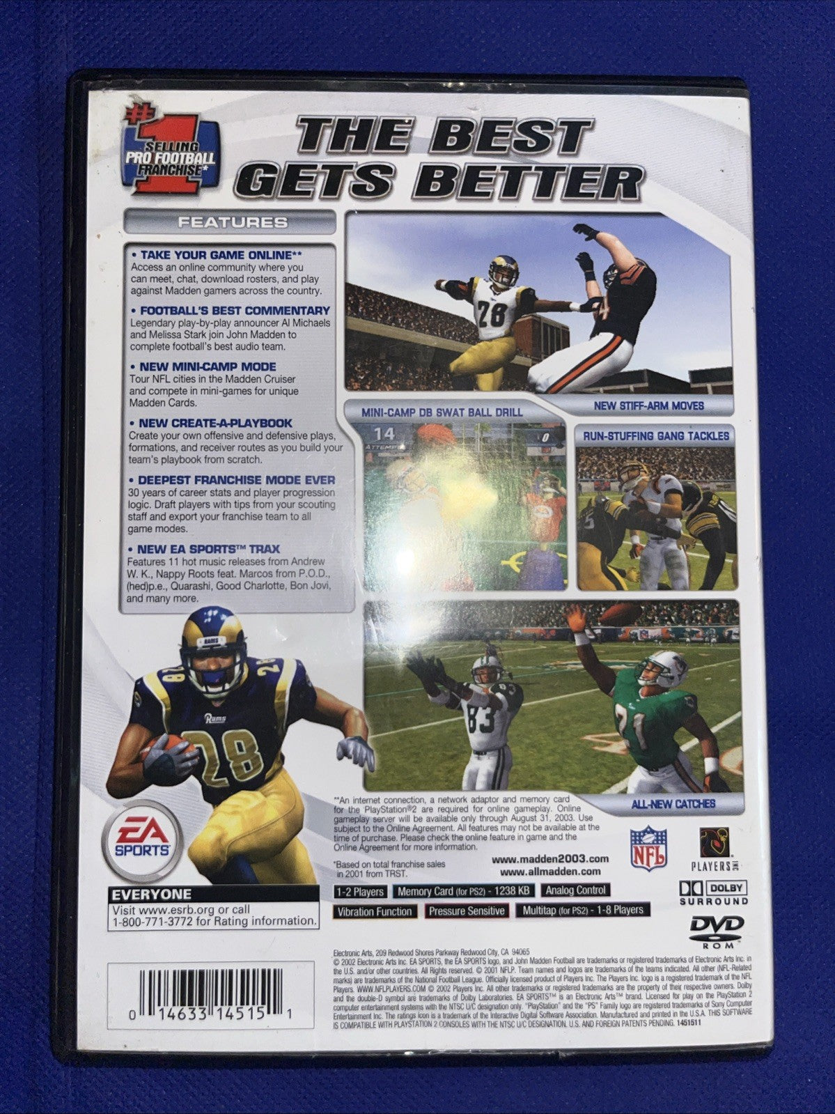 Madden NFL 2003 (PS2) Original Case + Tested disc. See Pics