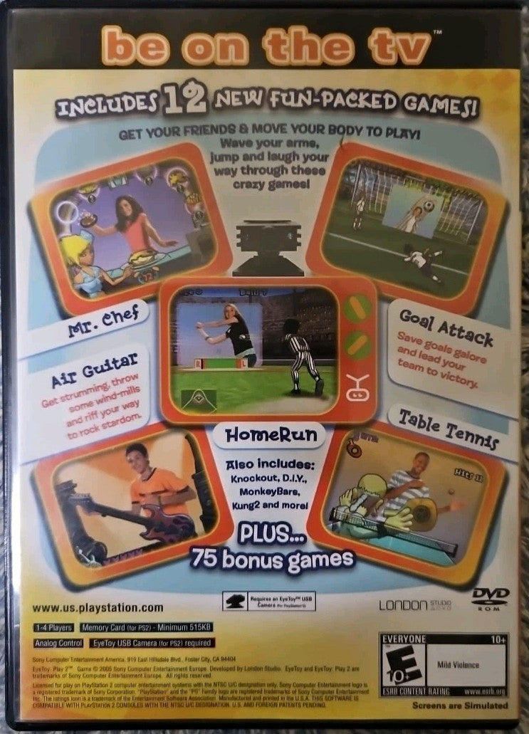 Play 2 (PS2) Required Eyetoy. Mint. Tested. w/Manual