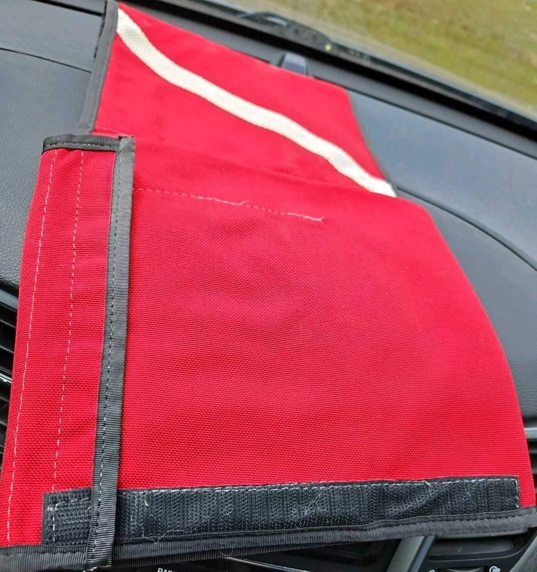 Red W/ White Line Diver Pouch