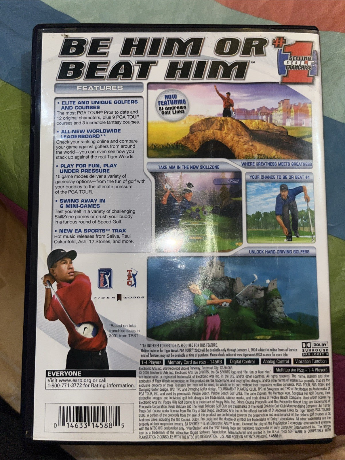Tiger Woods PGA Tour 2003 (PS2) Tested. W/Manual + Reg Card. Original Case