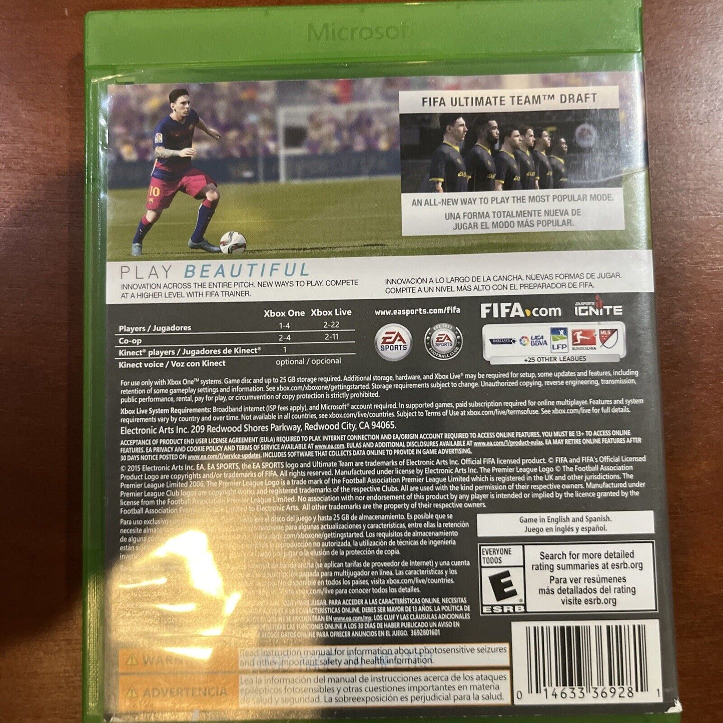 Fifa 16 -  Xbox One - New Case. Tested. No Scratches. Resealed. ￼