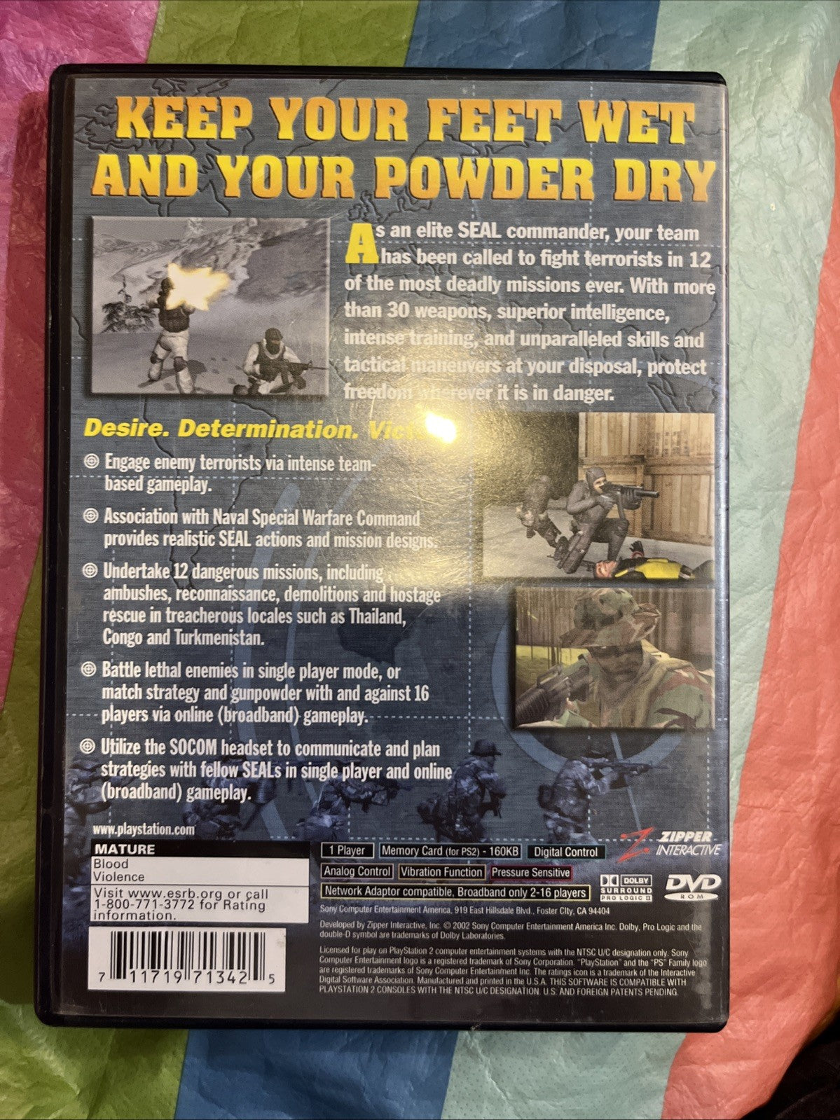 SOCOM: U.S. Navy SEALs (PS2) CIB. No Manual. Tested