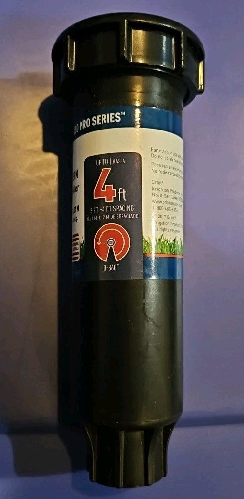 Orbit 54580l 4' radius 4" adjustable spray pattern pop up sprinkler head