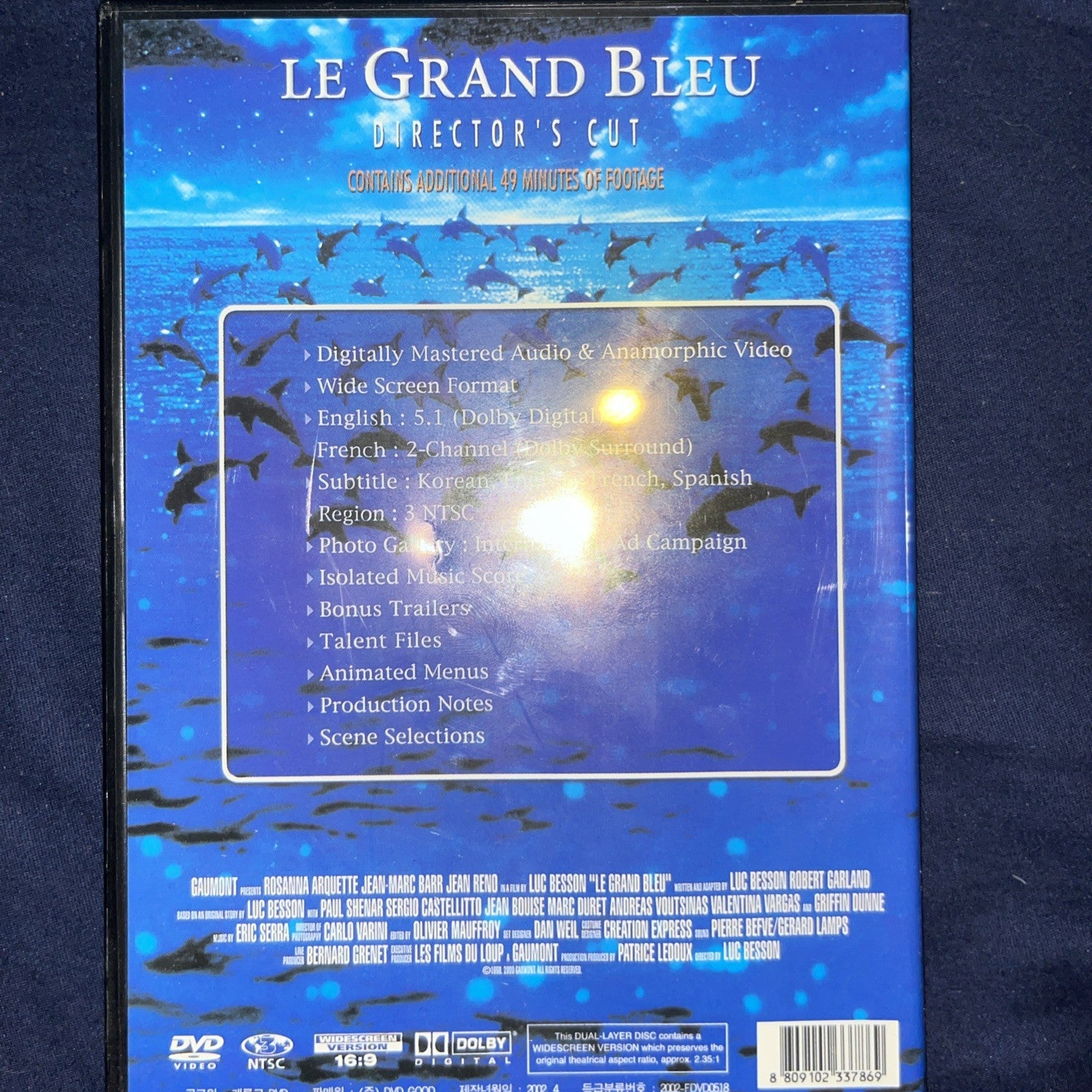 Le Grand Blue (The Big Blue) (DVD, 1988) Sealed