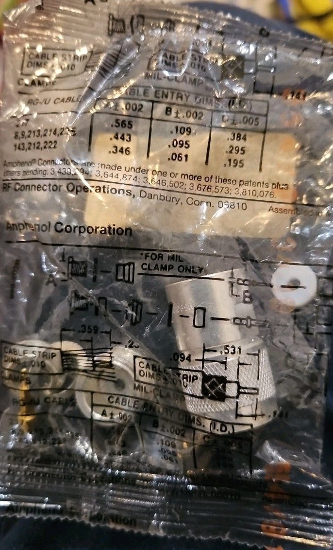 Amphenol Connector N/M For RG8 Silver/Gold M39012/01-0005 74868