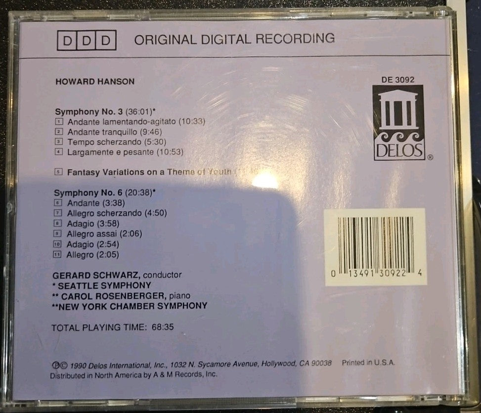 Sym 3/6/Fant Var Theme Yout by H. Hanson (CD, 1992)
