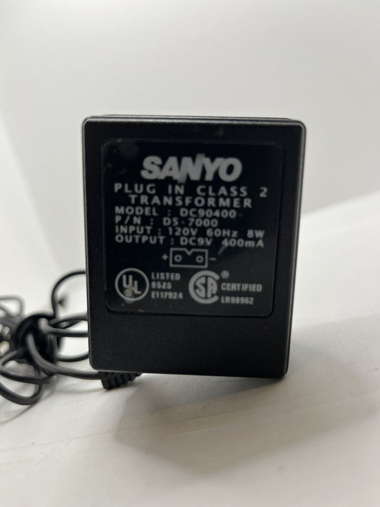 Sanyo DC90400 120v Input 9v Output 400mA