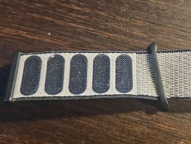 Band Fits Apple Watch 38 40 41mm Series 1-11 SE Gray Nylon Hook & Loop Sport