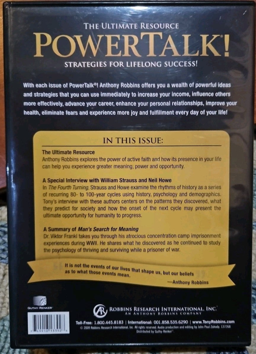 Anthony Robbins: Power Talk! "The Ultimate Resource" (CD, 2009) NEW Sealed