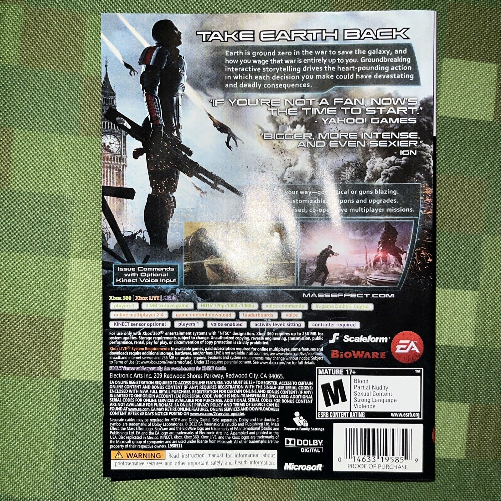 Mass Effect 3 (Microsoft Xbox 360, 2012)