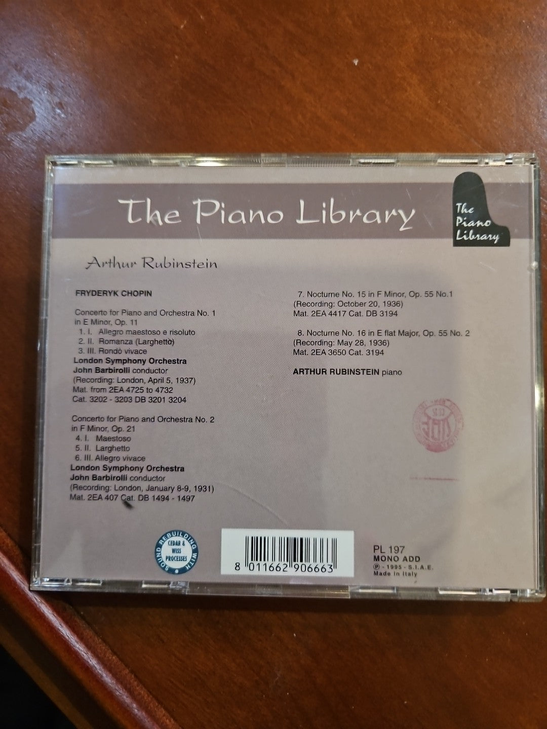 Arthur Rubenstein The Piano Library (CD)