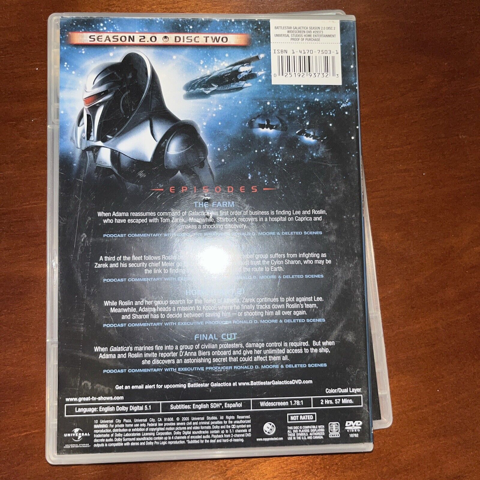 Battlestar Gallactica Season 2 Discs 1, 2 and 3