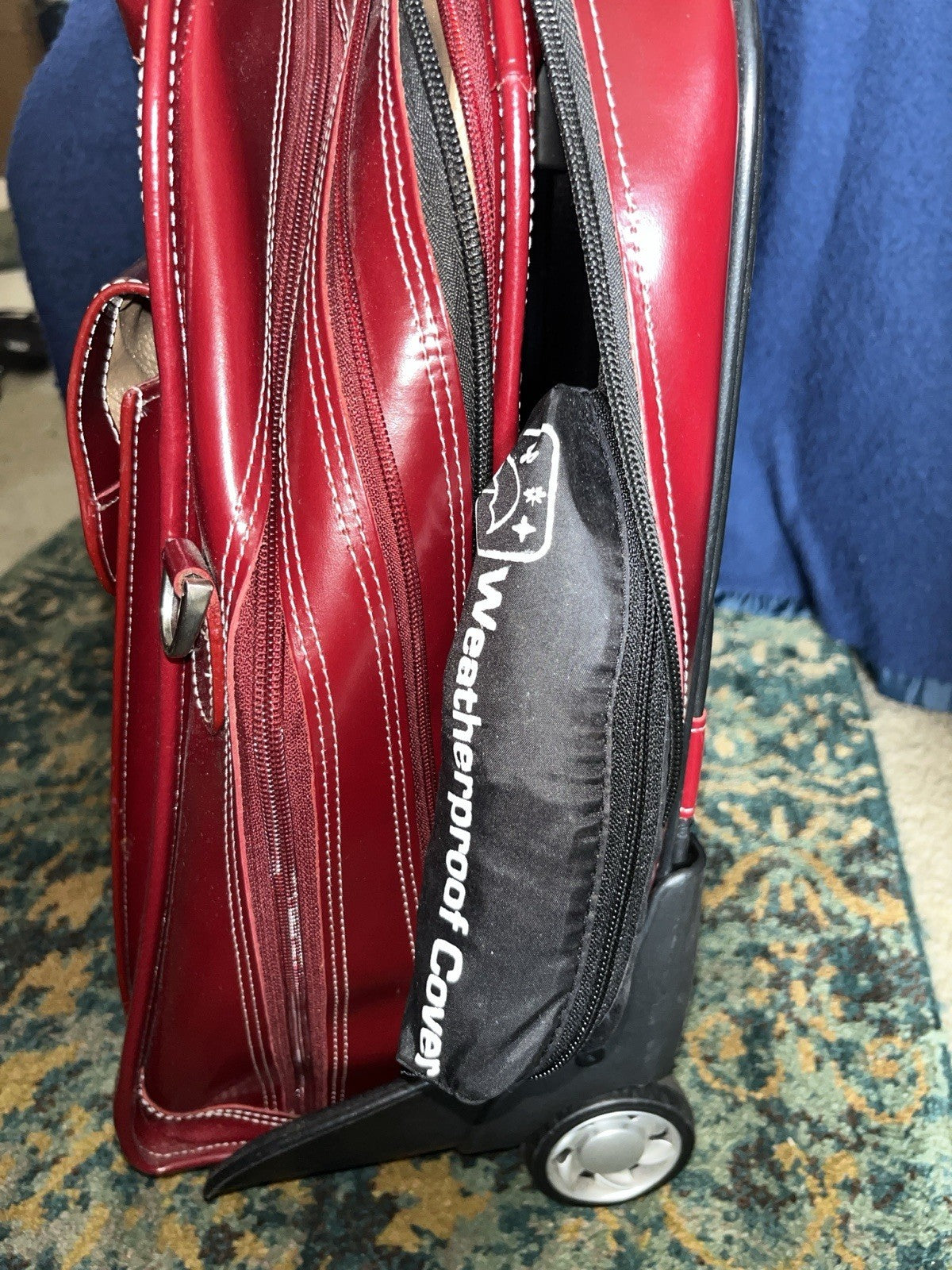 McKlein Leather Laptop Carry-On Bag Detachable Roll-On And Collapsible Handle