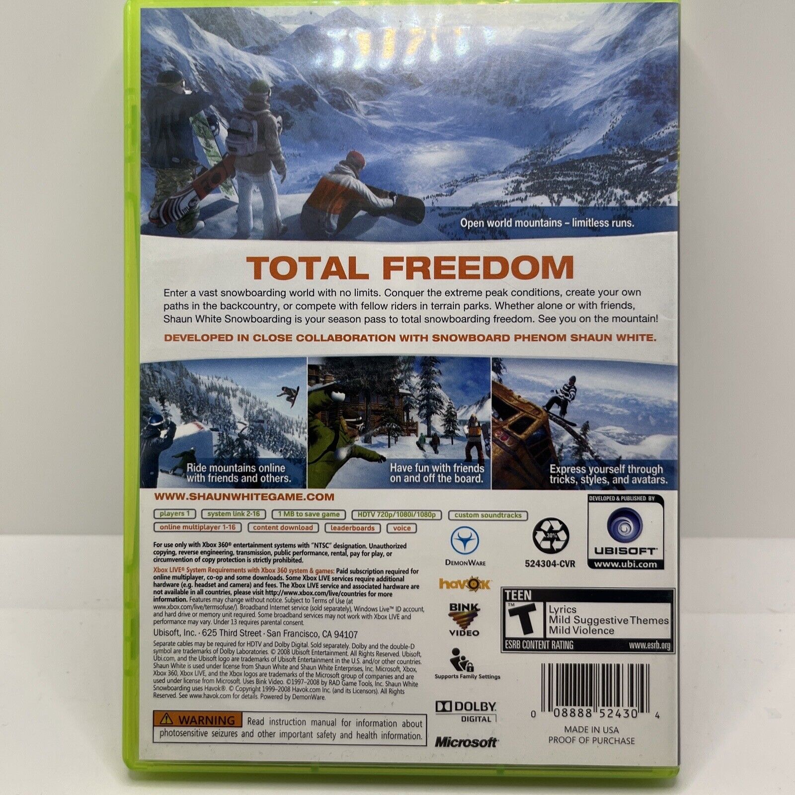 Shaun White Snowboarding - Xbox 360 Video Game