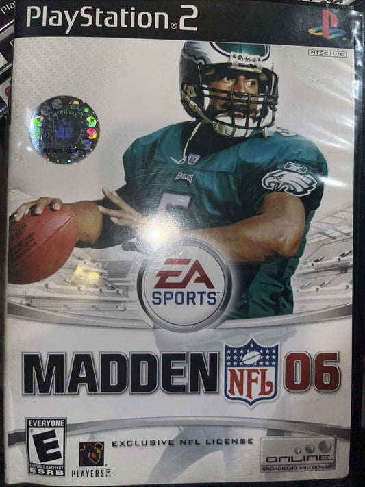 Madden NFL 06 (Sony PlayStation 2, 2005) Tested. Cut On Case And Artwork.