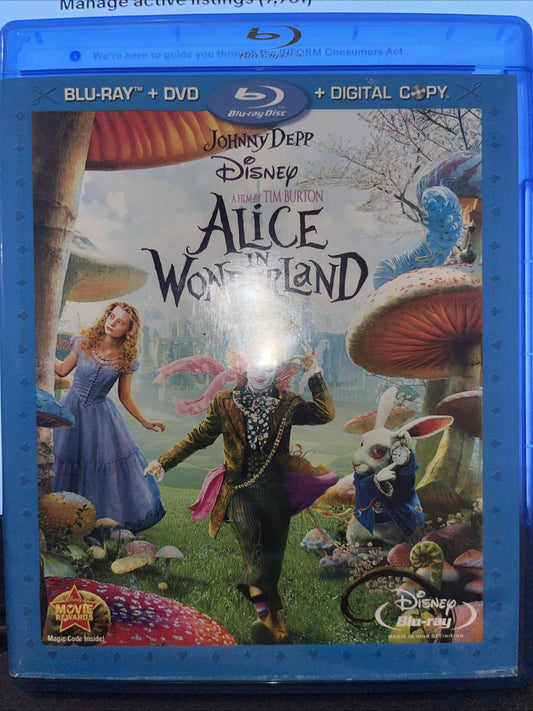 Alice in Wonderland (Blu-ray/DVD,Includes Digital Copy) No Digital Download