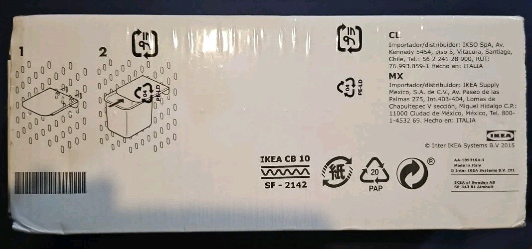 SKÅDIS Container with lid, transparent/black - 3 Pack (White) New