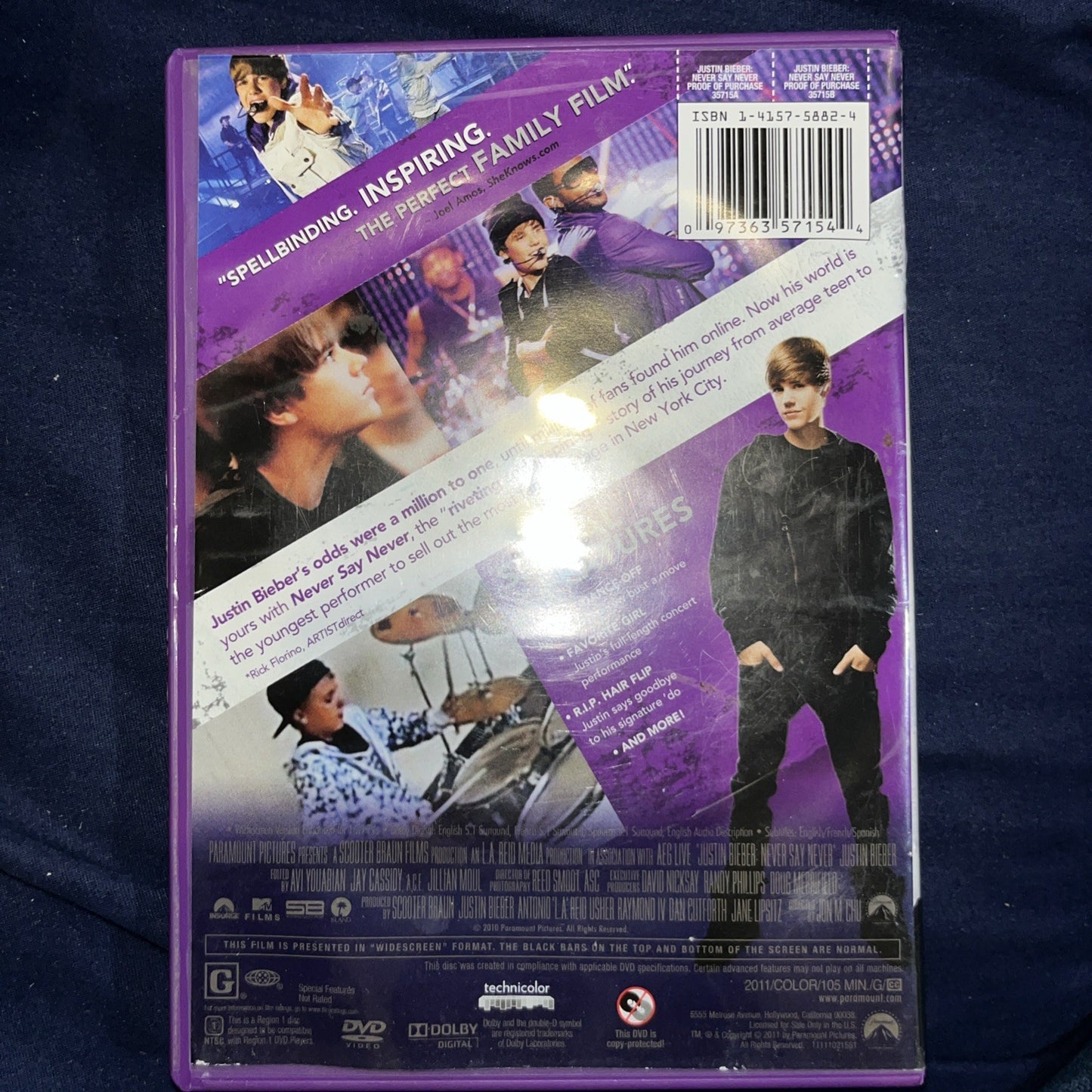 Justin Bieber: Never Say Never (DVD, 2011) Tested. New Case. Resealed
